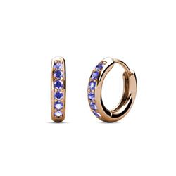 Cianna Petite Tanzanite Hoop Earrings Round Petite Tanzanite Huggies Hoop Earrings Ctw in K Rose Gold