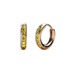 Cianna Petite Yellow Diamond Hoop Earrings Round Petite Yellow Diamond Huggies Hoop Earrings Ctw in K Rose Gold