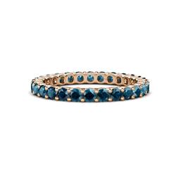 Joyce Round Blue Diamond Eternity Band Round Blue Diamond ctw Common Prong Womens Eternity Ring Stackable in K Rose Gold