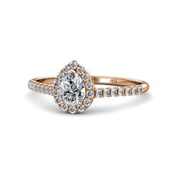 Arella Desire Pear Cut Diamond Halo Engagement Ring Pear Cut x Diamond Womens Halo Engagement Ring ctw K Rose Gold