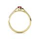 4 - Arella Desire Pear Cut Ruby and Diamond Halo Engagement Ring 