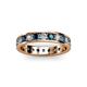 3 - Livia 3.00 mm Blue and White Diamond Eternity Band 