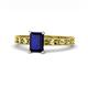 1 - Niah Classic 7x5 mm Emerald Shape Blue Sapphire Solitaire Engagement Ring 