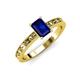 3 - Niah Classic 7x5 mm Emerald Shape Blue Sapphire Solitaire Engagement Ring 