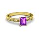 2 - Niah Classic 7x5 mm Emerald Shape Amethyst Solitaire Engagement Ring 