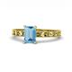 1 - Niah Classic 7x5 mm Emerald Shape Blue Topaz Solitaire Engagement Ring 