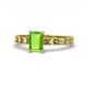 1 - Niah Classic 7x5 mm Emerald Shape Peridot Solitaire Engagement Ring 