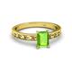 2 - Niah Classic 7x5 mm Emerald Shape Peridot Solitaire Engagement Ring 