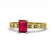 1 - Niah Classic 7x5 mm Emerald Shape Ruby Solitaire Engagement Ring 
