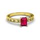 2 - Niah Classic 7x5 mm Emerald Shape Ruby Solitaire Engagement Ring 