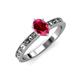 3 - Niah Classic 7x5 mm Oval Shape Ruby Solitaire Engagement Ring 