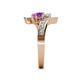 5 - Eleni White Sapphire and Amethyst with Side Diamonds Bypass Ring 