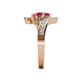 5 - Eleni Rhodolite Garnet with Side Diamonds Bypass Ring 