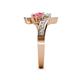 5 - Eleni White Sapphire and Pink Tourmaline with Side Diamonds Bypass Ring 