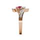 5 - Eleni White Sapphire and Rhodolite Garnet with Side Diamonds Bypass Ring 