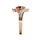 5 - Eleni Citrine and Ruby with Side Diamonds Bypass Ring 