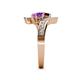 5 - Eleni Red Garnet and Amethyst with Side Diamonds Bypass Ring 
