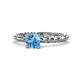 1 - Viona Signature Blue Topaz Solitaire Engagement Ring 