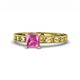 1 - Niah Classic 5.50 mm Princess Cut Created Pink Sapphire Solitaire Engagement Ring 