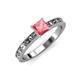 3 - Niah Classic 5.50 mm Princess Cut Pink Tourmaline Solitaire Engagement Ring 