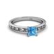 2 - Niah Classic 5.50 mm Princess Cut Blue Topaz Solitaire Engagement Ring 