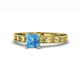 1 - Niah Classic 5.50 mm Princess Cut Blue Topaz Solitaire Engagement Ring 