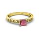 2 - Niah Classic 5.50 mm Princess Cut Rhodolite Garnet Solitaire Engagement Ring 