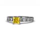 1 - Niah Classic 5.50 mm Princess Cut Created Yellow Sapphire Solitaire Engagement Ring 