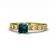 1 - Niah Classic 5.50 mm Princess Cut London Blue Topaz Solitaire Engagement Ring 
