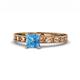 1 - Niah Classic 5.50 mm Princess Cut Blue Topaz Solitaire Engagement Ring 