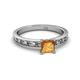 2 - Niah Classic 5.50 mm Princess Cut Citrine Solitaire Engagement Ring 