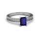 2 - Janina Classic Emerald Cut Blue Sapphire Solitaire Engagement Ring 