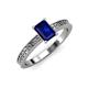 3 - Janina Classic Emerald Cut Blue Sapphire Solitaire Engagement Ring 