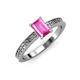 3 - Janina Classic Emerald Cut Pink Sapphire Solitaire Engagement Ring 