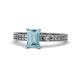1 - Janina Classic Emerald Cut Aquamarine Solitaire Engagement Ring 