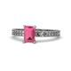 1 - Janina Classic Emerald Cut Pink Tourmaline Solitaire Engagement Ring 