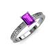 3 - Janina Classic Emerald Cut Amethyst Solitaire Engagement Ring 