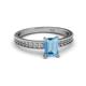 2 - Janina Classic Emerald Cut Blue Topaz Solitaire Engagement Ring 