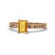 1 - Janina Classic Emerald Cut Citrine Solitaire Engagement Ring 