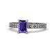 1 - Janina Classic Emerald Cut Iolite Solitaire Engagement Ring 