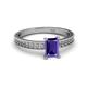 2 - Janina Classic Emerald Cut Iolite Solitaire Engagement Ring 