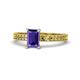 1 - Janina Classic Emerald Cut Iolite Solitaire Engagement Ring 
