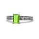 1 - Janina Classic Emerald Cut Peridot Solitaire Engagement Ring 