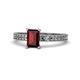 1 - Janina Classic Emerald Cut Red Garnet Solitaire Engagement Ring 