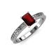 3 - Janina Classic Emerald Cut Red Garnet Solitaire Engagement Ring 