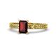 1 - Janina Classic Emerald Cut Red Garnet Solitaire Engagement Ring 