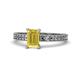 1 - Janina Classic Emerald Cut Yellow Sapphire Solitaire Engagement Ring 