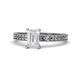 1 - Janina Classic Emerald Cut White Sapphire Solitaire Engagement Ring 