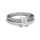 2 - Janina Classic Emerald Cut White Sapphire Solitaire Engagement Ring 