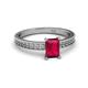 2 - Janina Classic Emerald Cut Ruby Solitaire Engagement Ring 